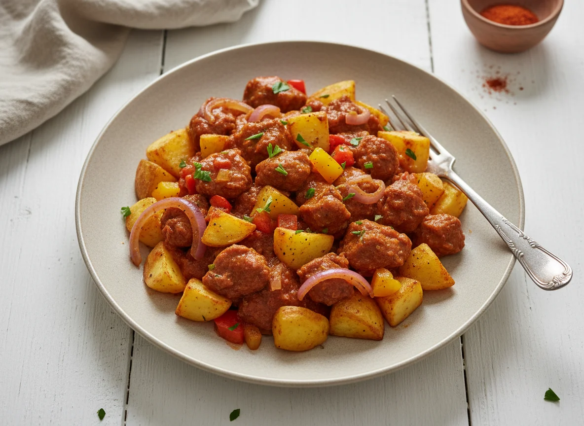Kartoffeln mit Gulasch photo