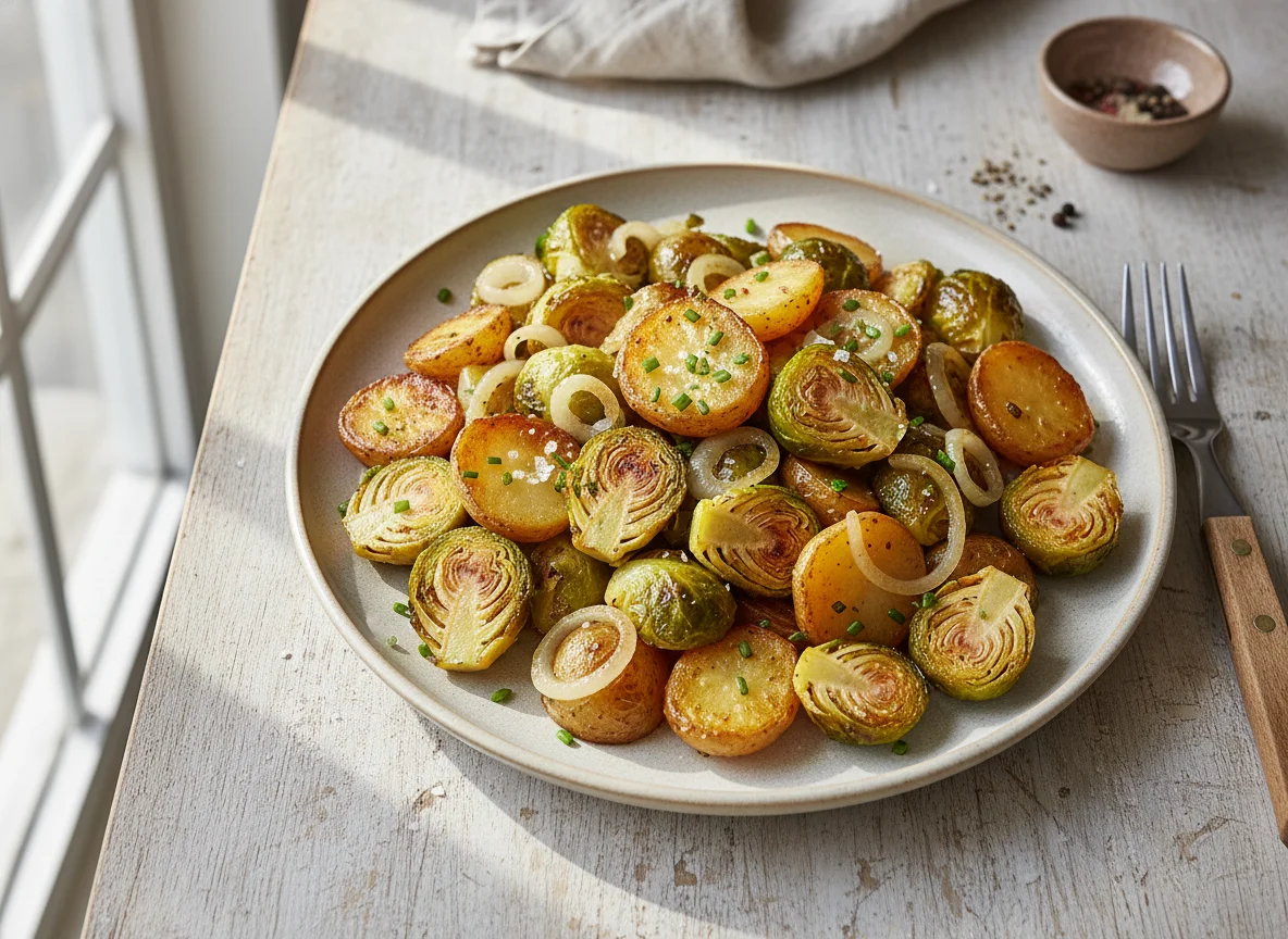 Kartoffel-Rosenkohl-Pfanne photo