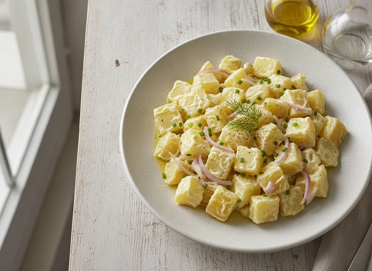 Kartoffelsalat mit cremiger Sauce photo