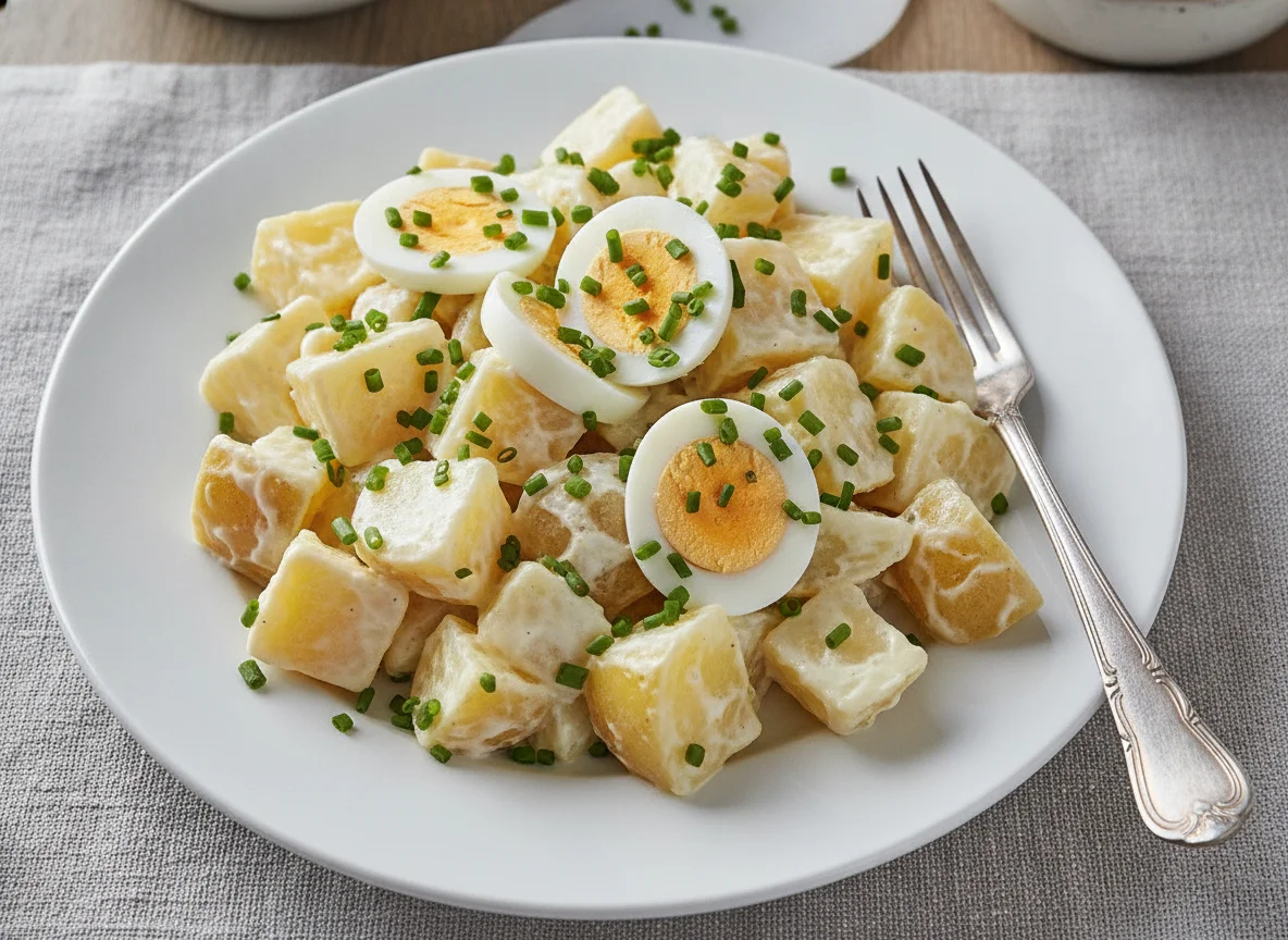 Kartoffelsalat mit Ei und Mayonnaise photo