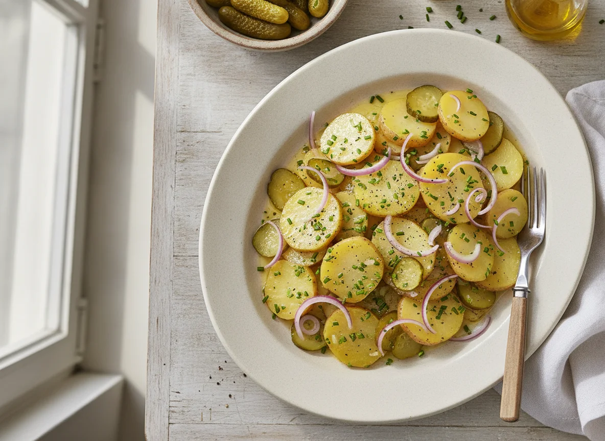 Kartoffelsalat mit Essiggurken photo