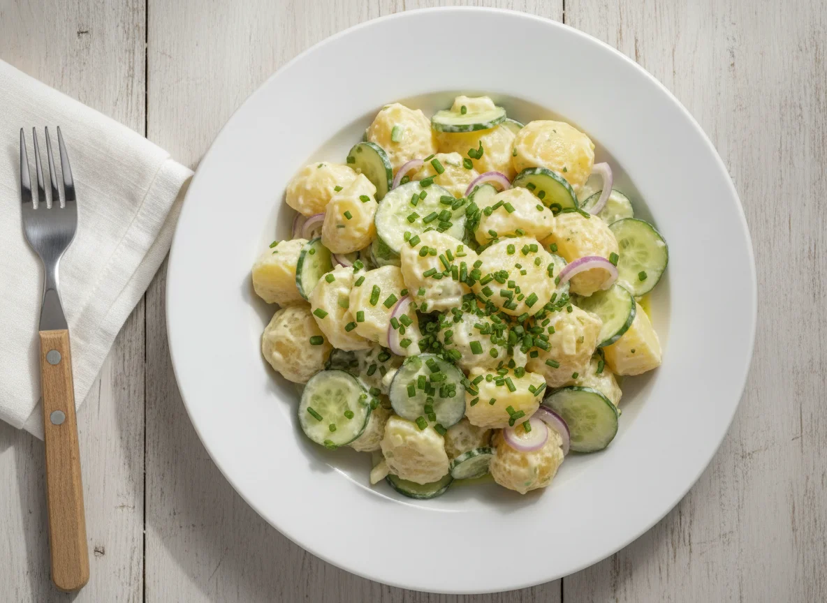 Kartoffelsalat mit Gurke photo