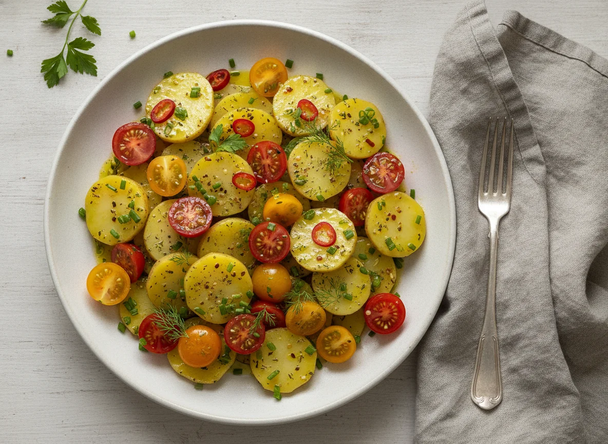 Kartoffelsalat mit Kirschtomaten photo