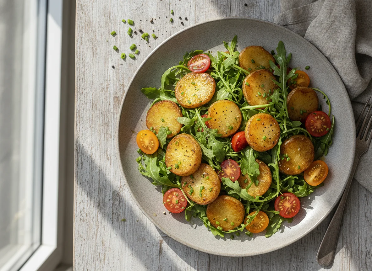 Kartoffelsalat mit Rucola und Kirschtomaten photo