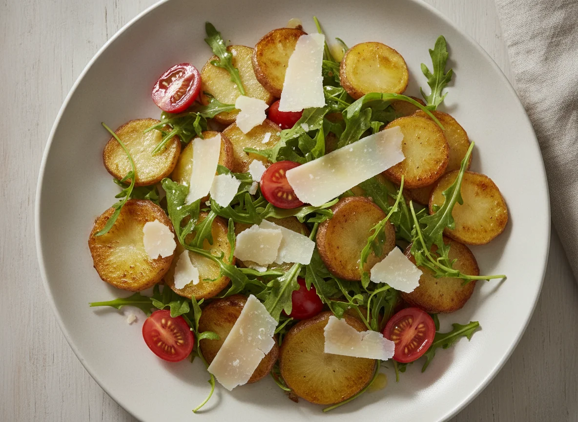 Kartoffelsalat mit Rucola und Tomaten photo