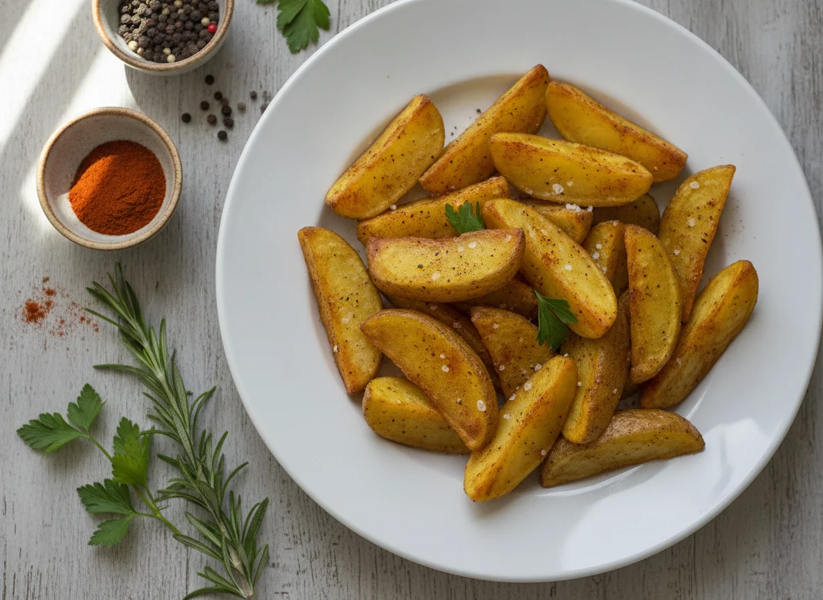 Kartoffelspalten aus der Heißluftfritteuse photo