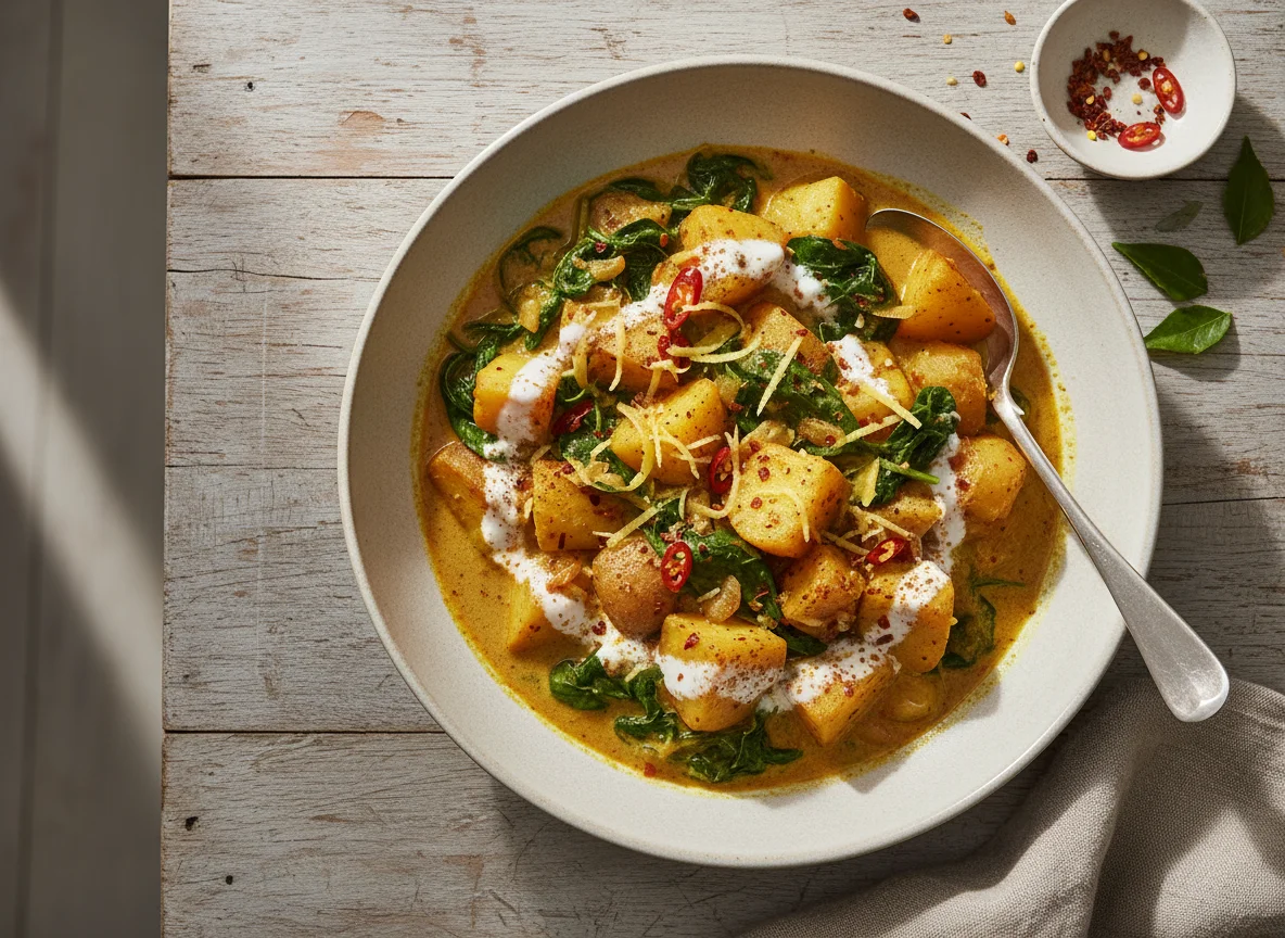 Kartoffel-Spinat-Curry photo