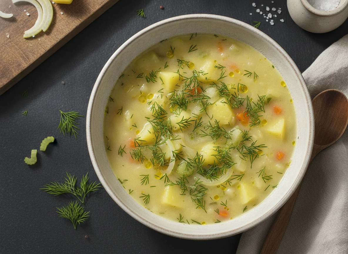 Kartoffelsuppe mit Dill photo