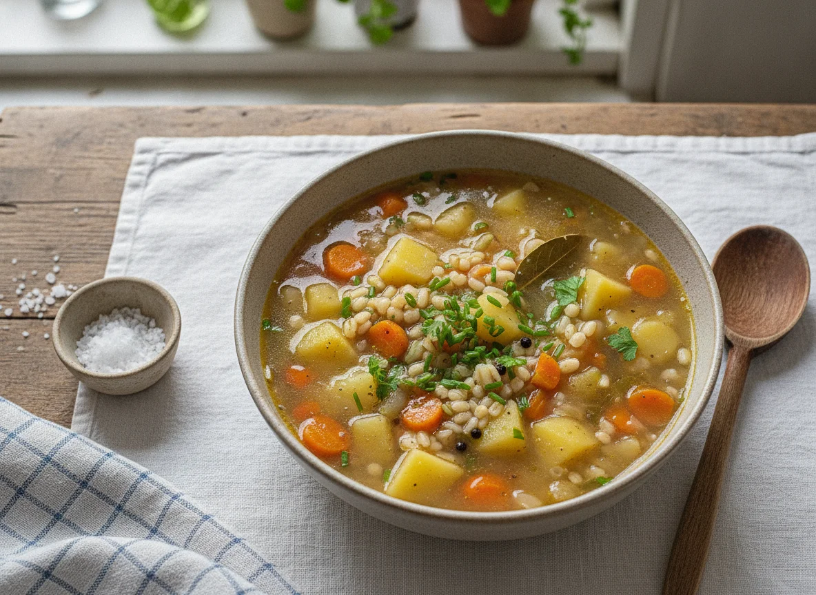 Kartoffelsuppe mit Graupen photo
