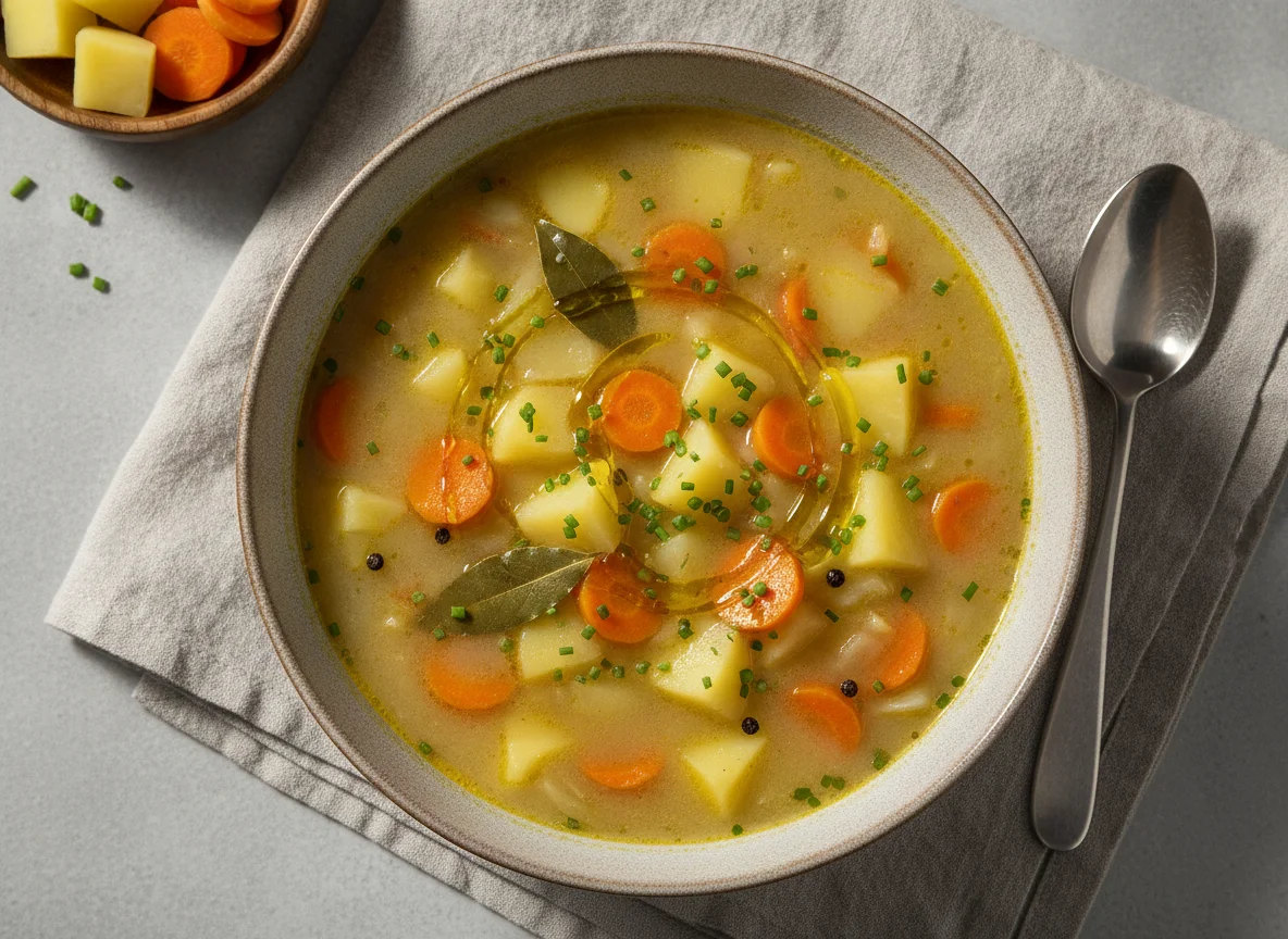 Kartoffelsuppe mit Möhren photo