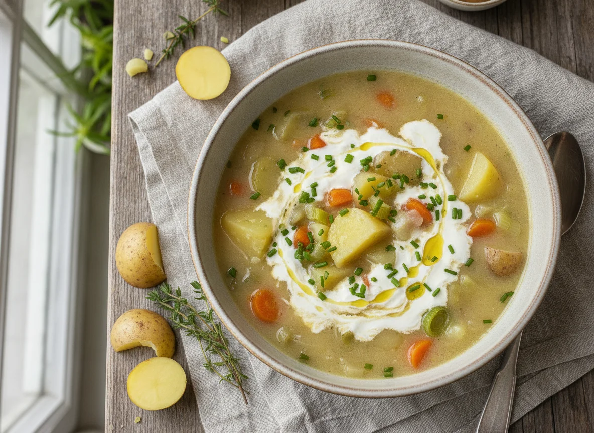 Kartoffelsuppe mit Sahne photo