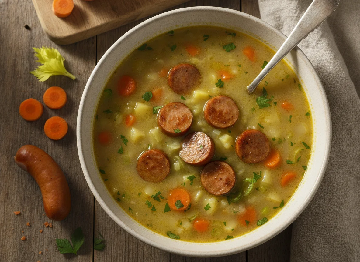 Kartoffelsuppe mit Wiener Würstchen photo
