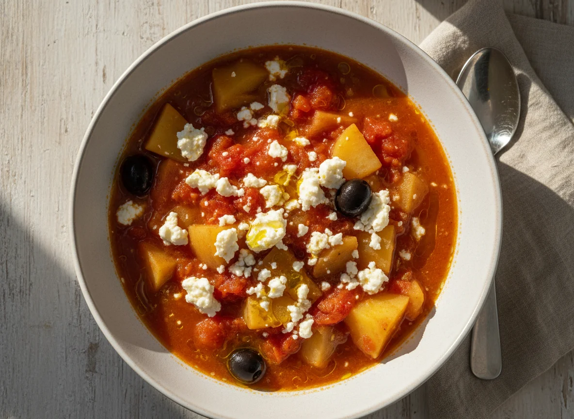 Kartoffel-Tomaten-Eintopf mit Feta photo
