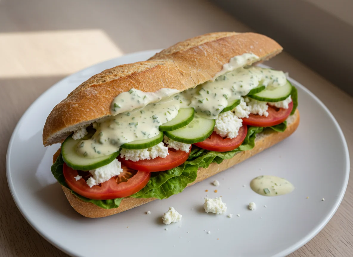 Käse-Baguette mit Remoulade photo