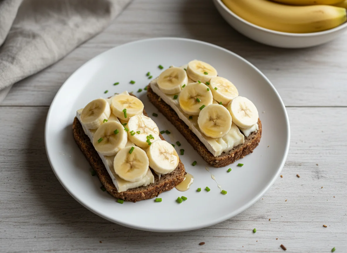 Käsebrot mit Banane photo