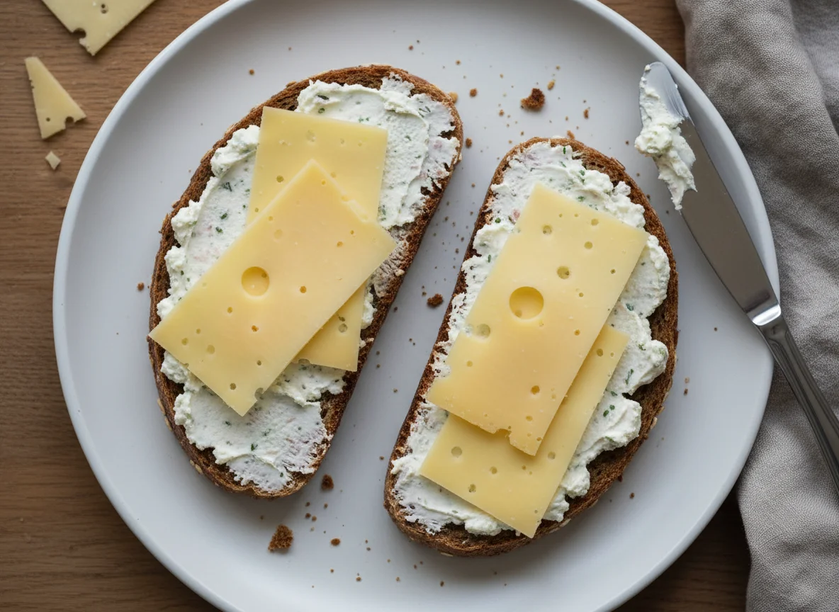 Käsebrot mit Frischkäse photo