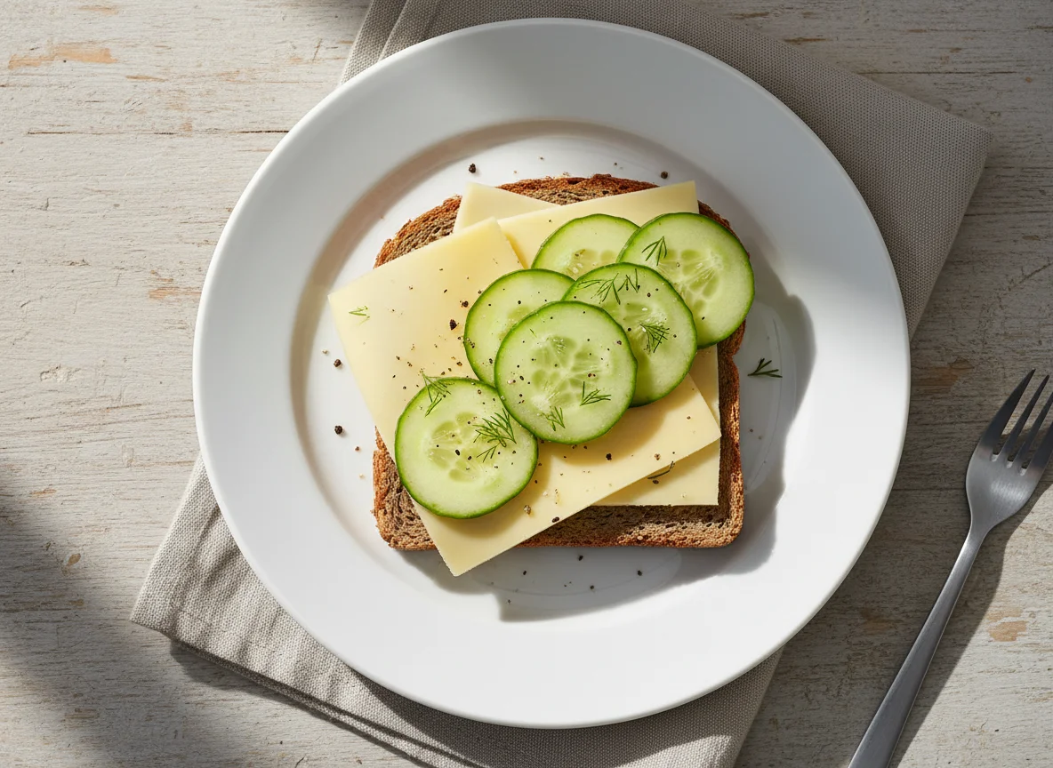 Käsebrot mit Gurke photo