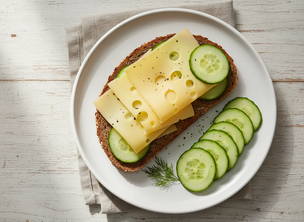 Käsebrot mit Gurken photo
