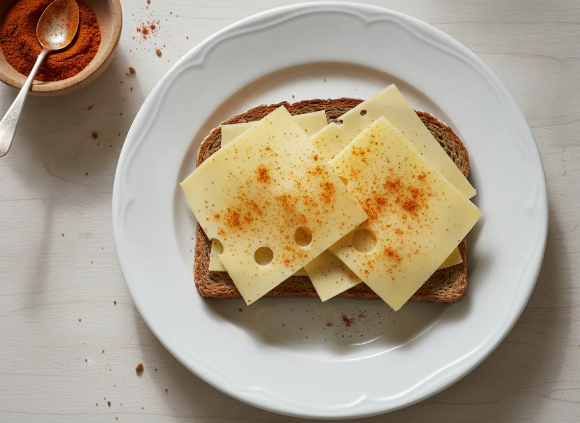 Käsebrot mit Paprikapulver photo