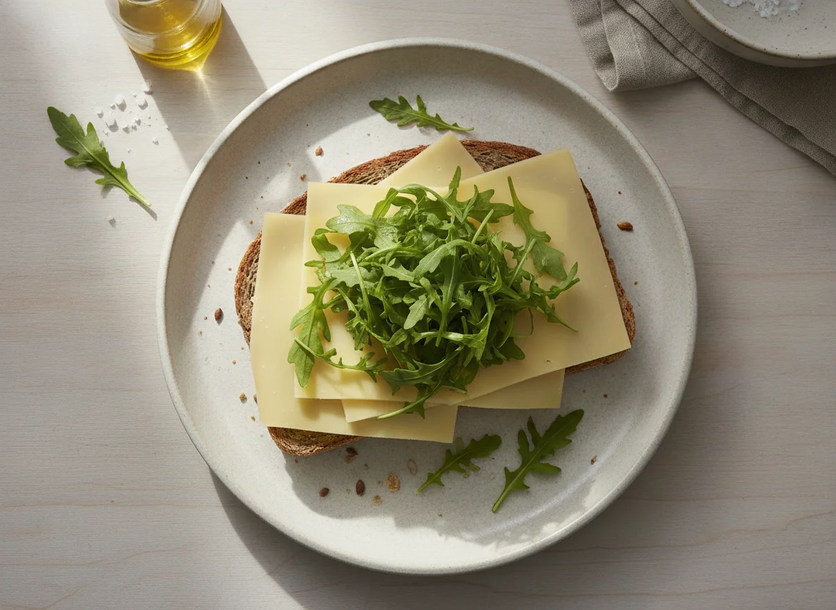 Käsebrot mit Rucola photo