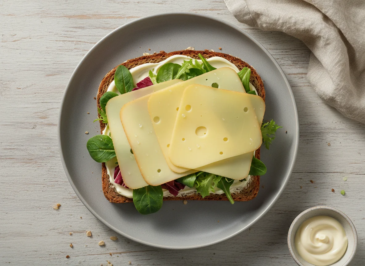 Käsebrot mit Salat photo