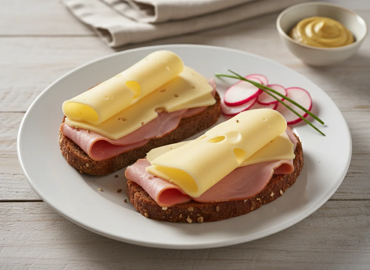 Käsebrot mit Schinken photo