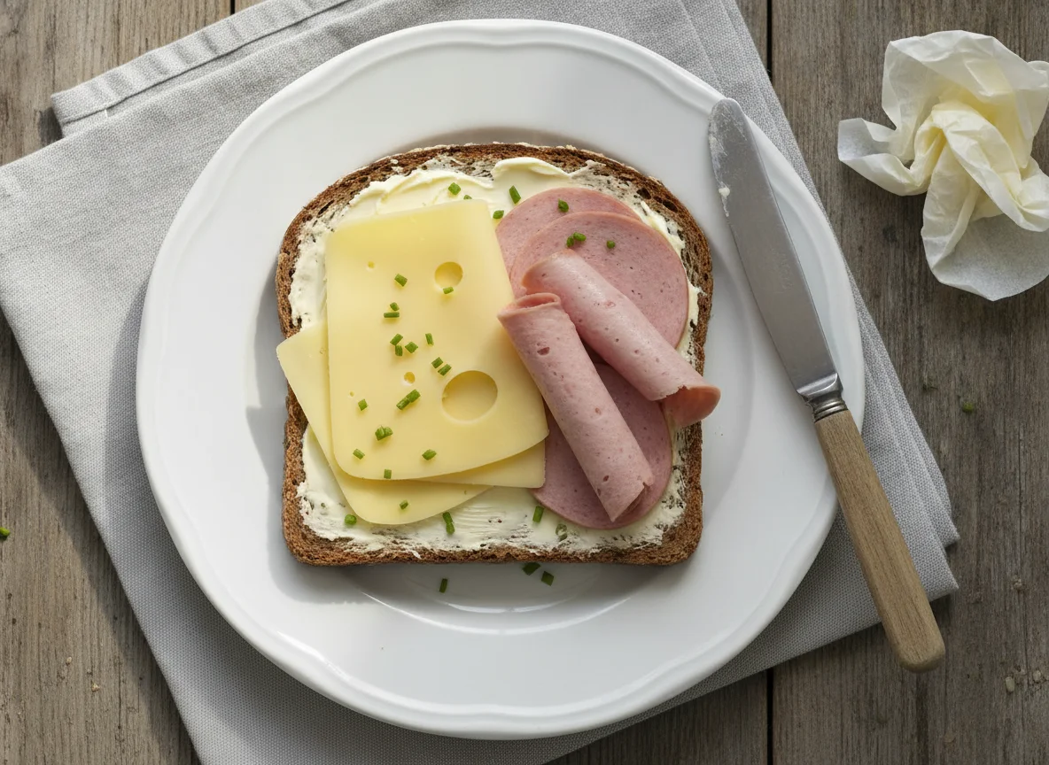 Käsebrot mit Wurst photo