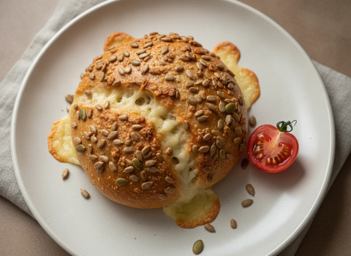 Käsebrötchen mit Kernen photo