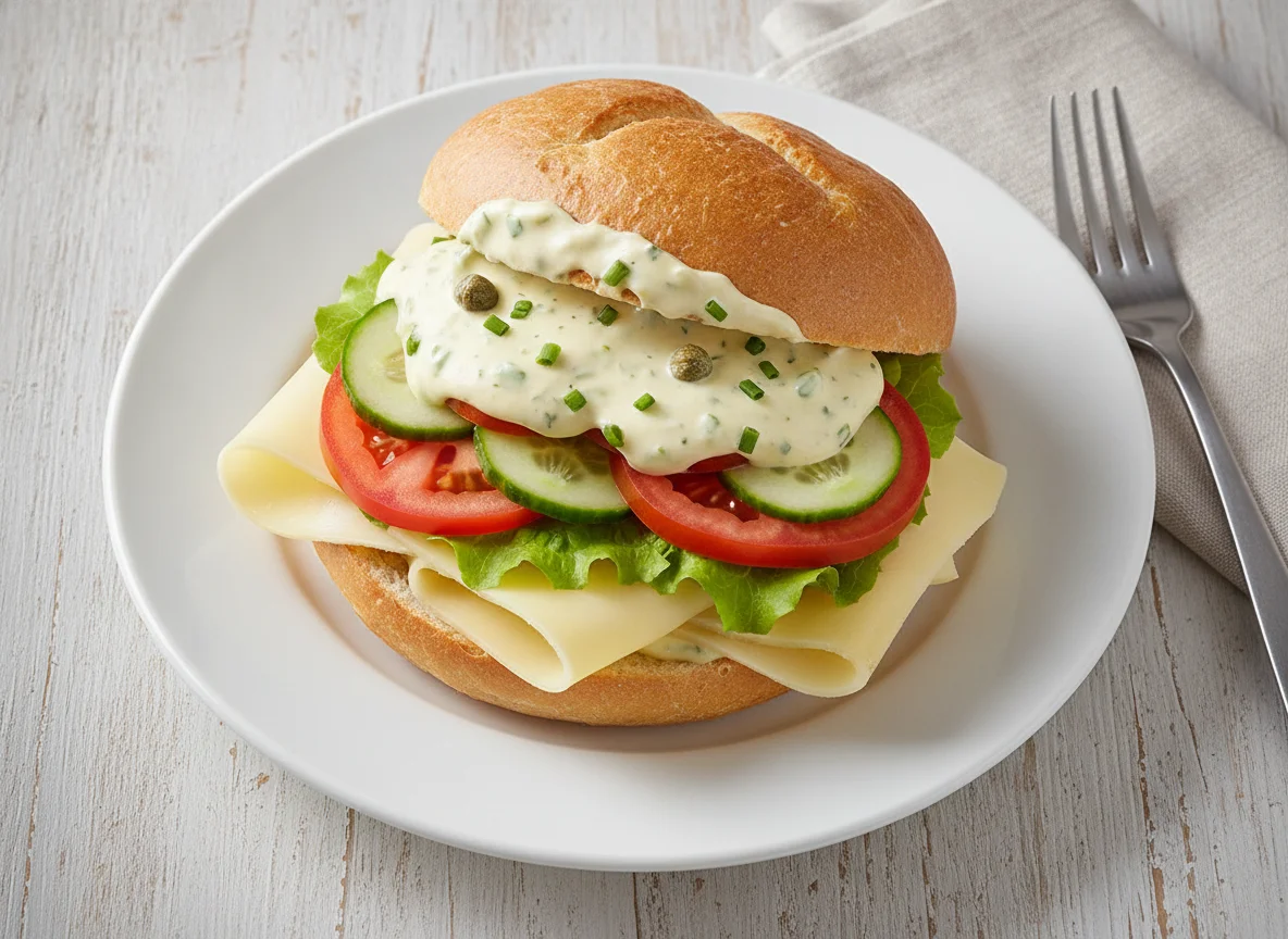 Käsebrötchen mit Remoulade photo