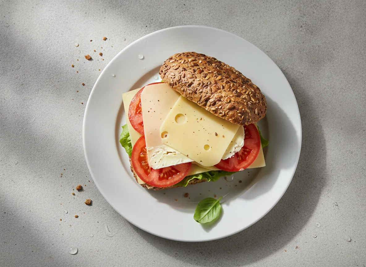 Käsebrötchen mit Tomaten photo