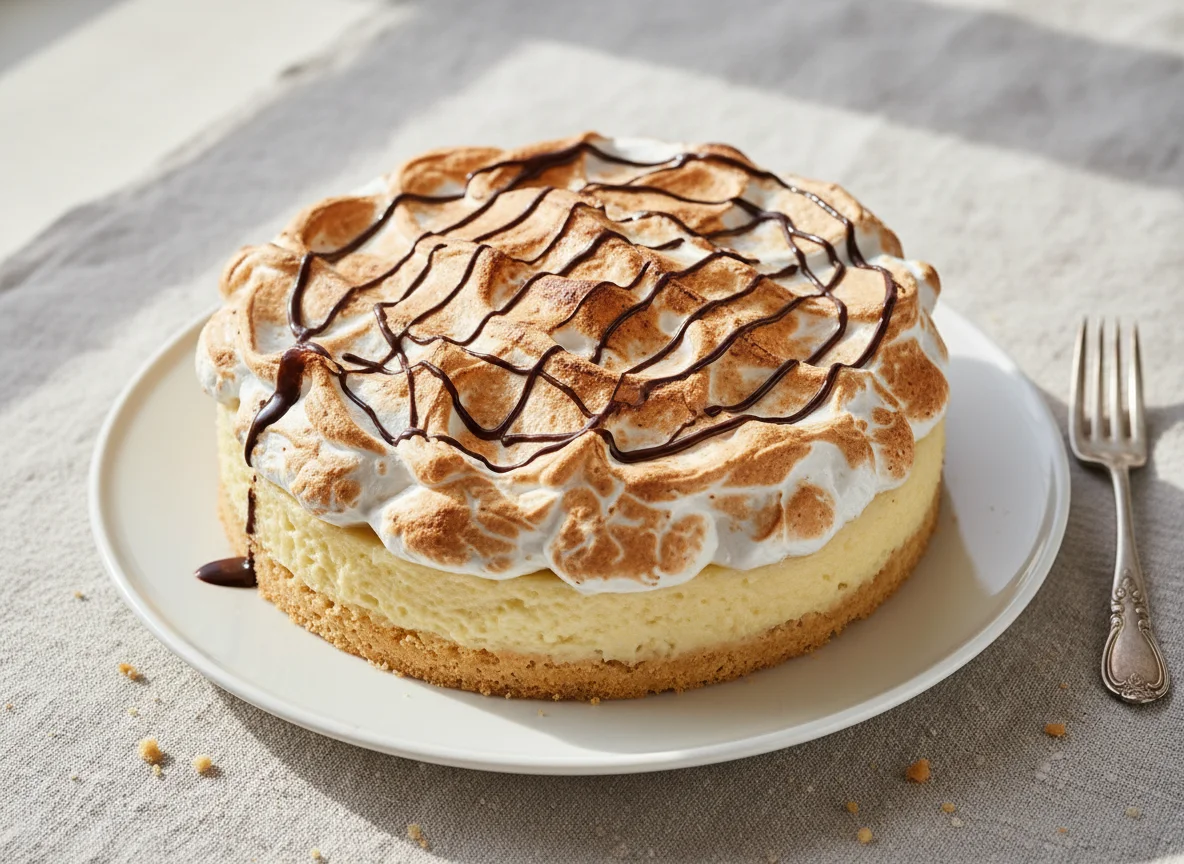 Käsekuchen mit Baiserhaube photo