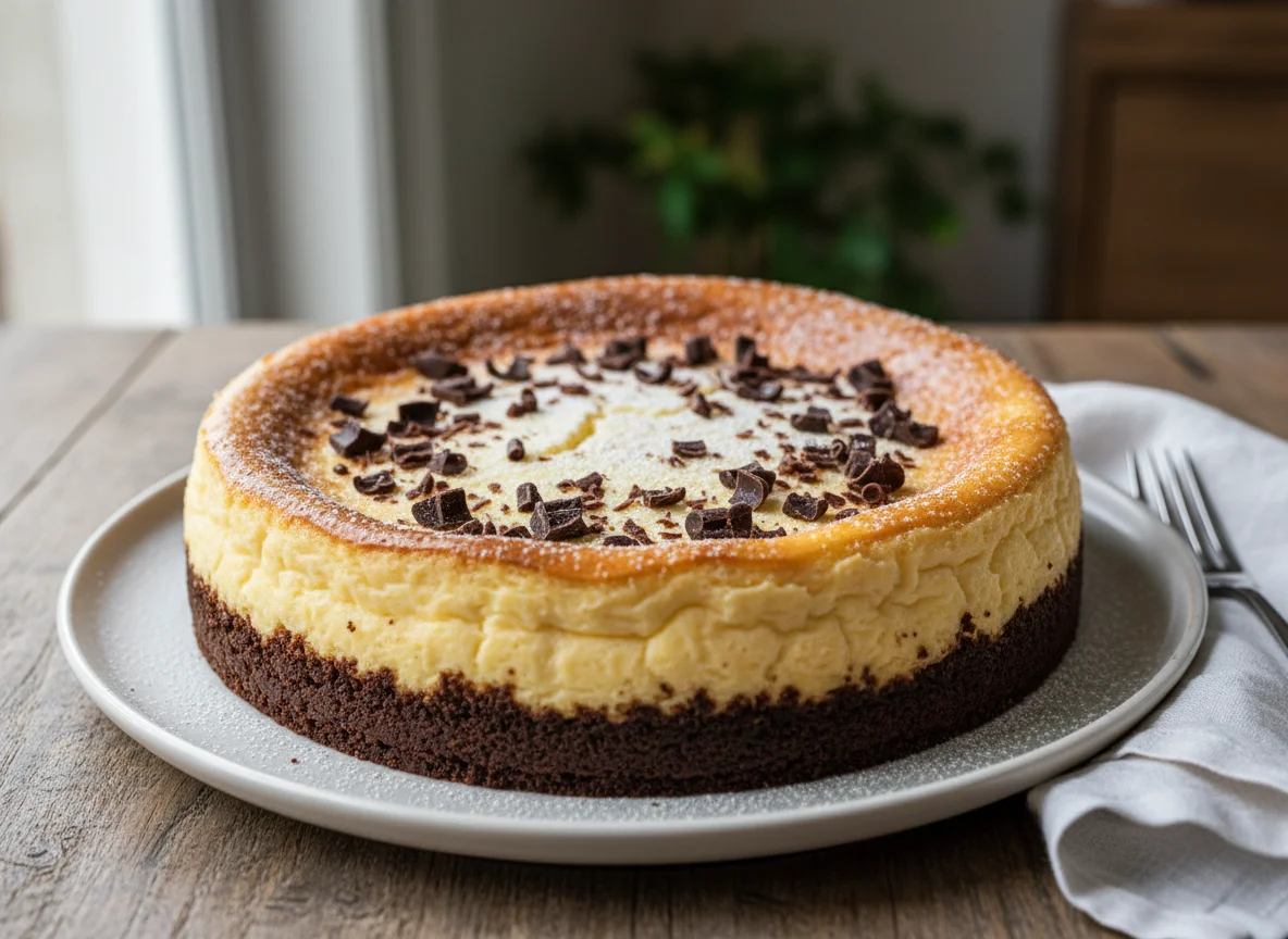 Käsekuchen mit Keksboden photo