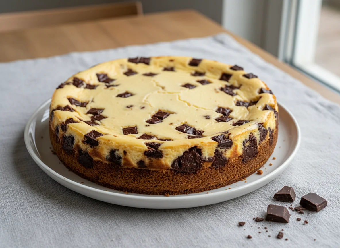 Käsekuchen mit Schokoladenstücken photo