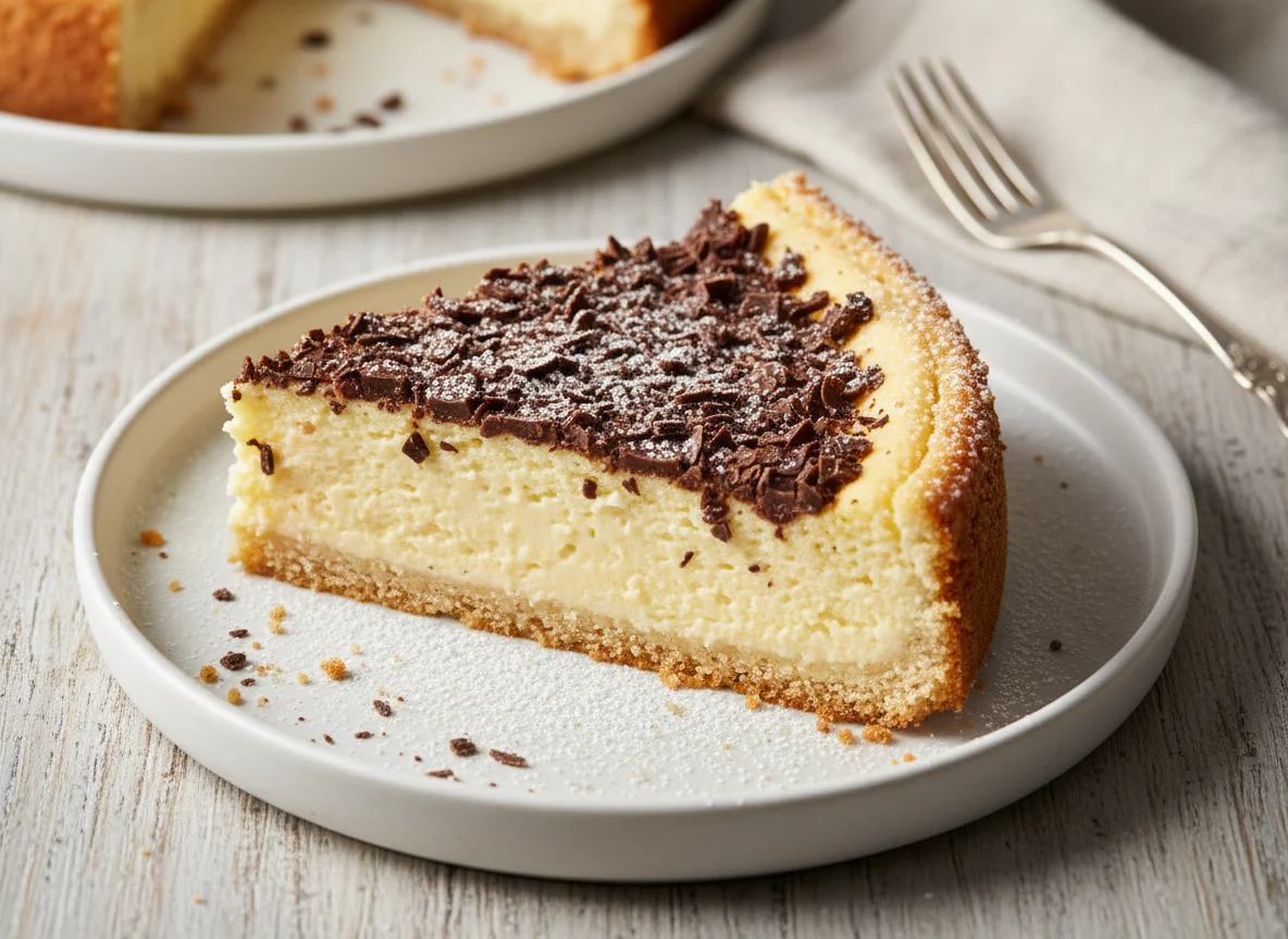 Käsekuchen mit Schokostreuseln photo