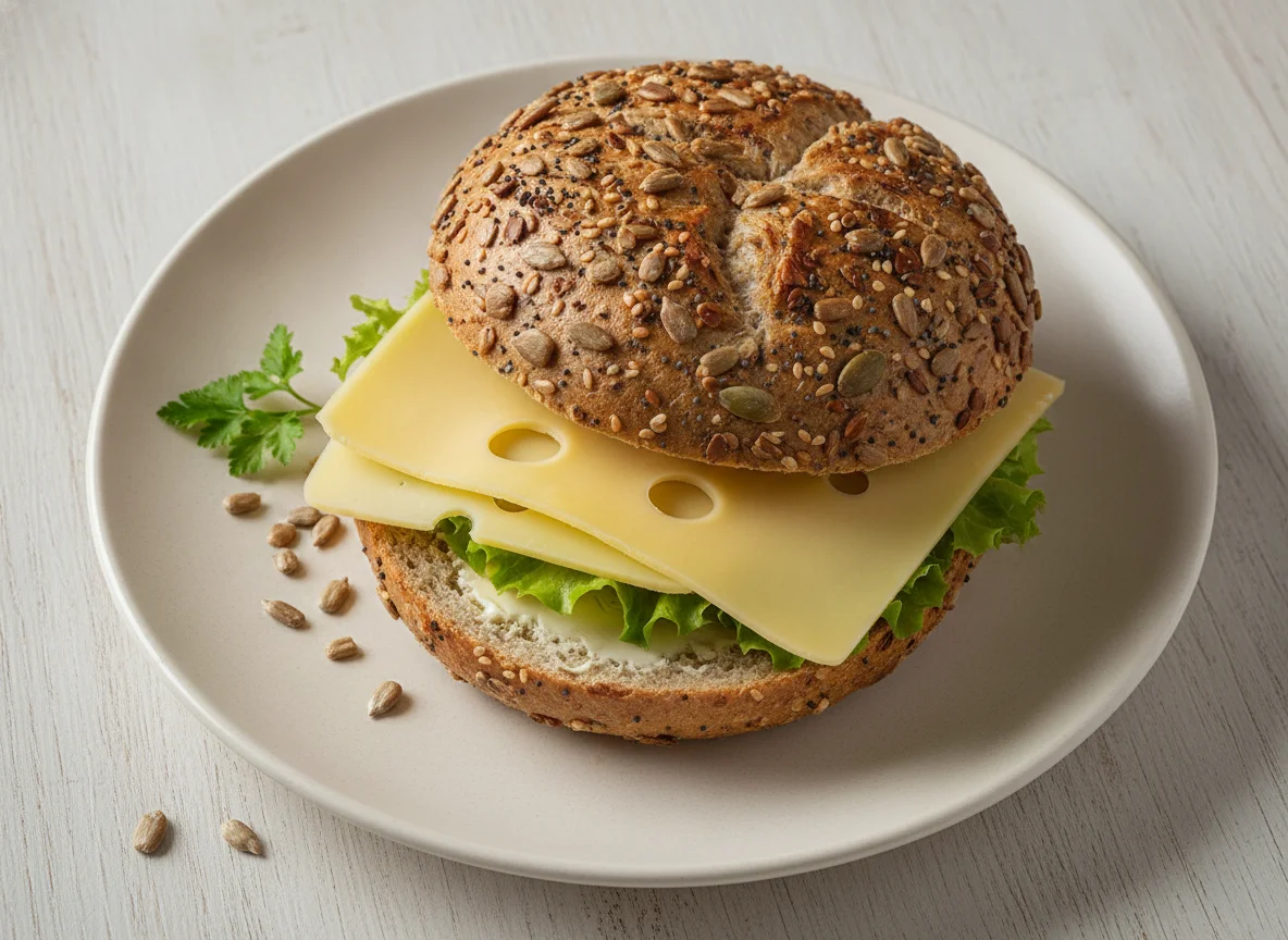 Käsesemmel mit Körnern photo