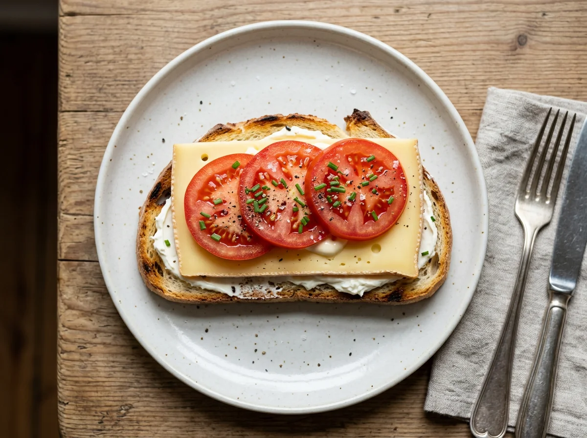 Käse-Tomaten-Brot photo