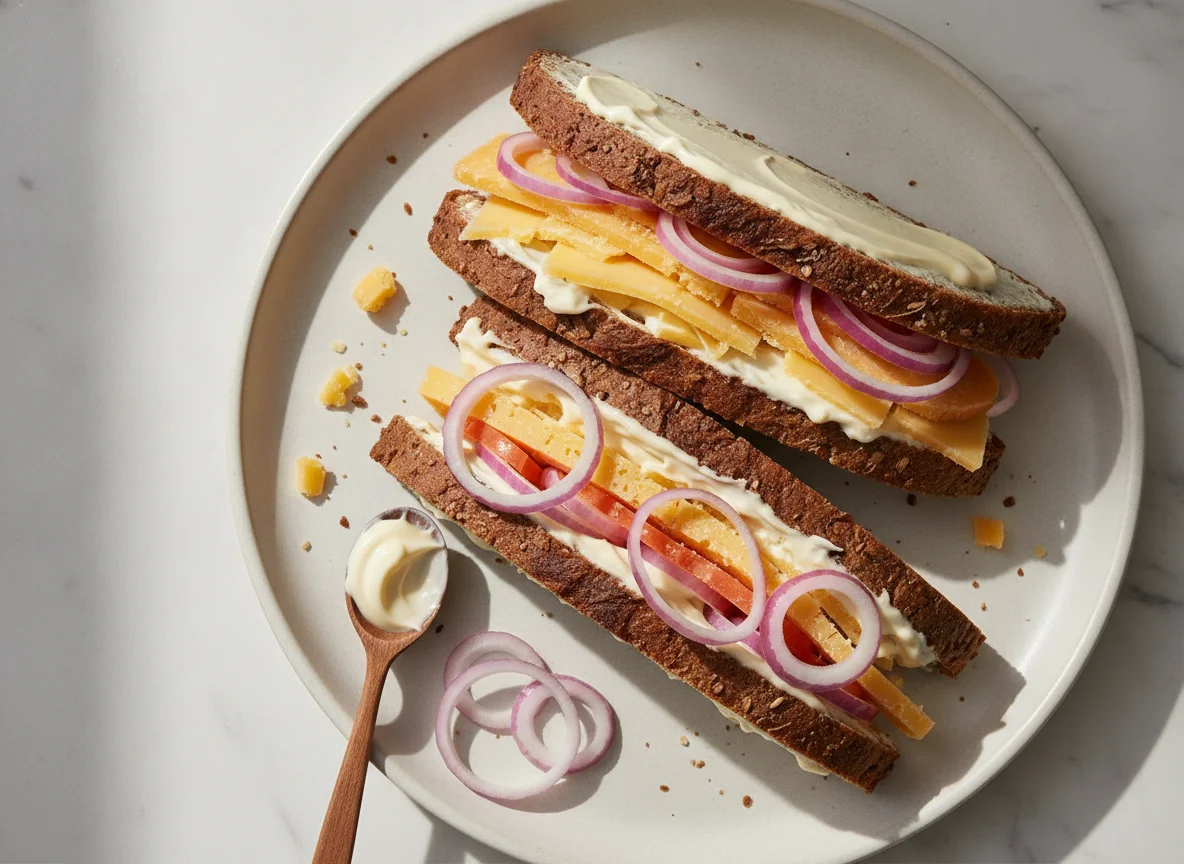 Käse-Zwiebel-Sandwich photo