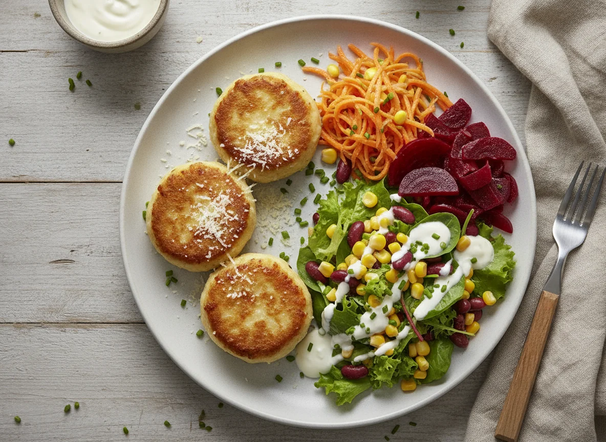 Kaspressknödel mit gemischtem Salat photo
