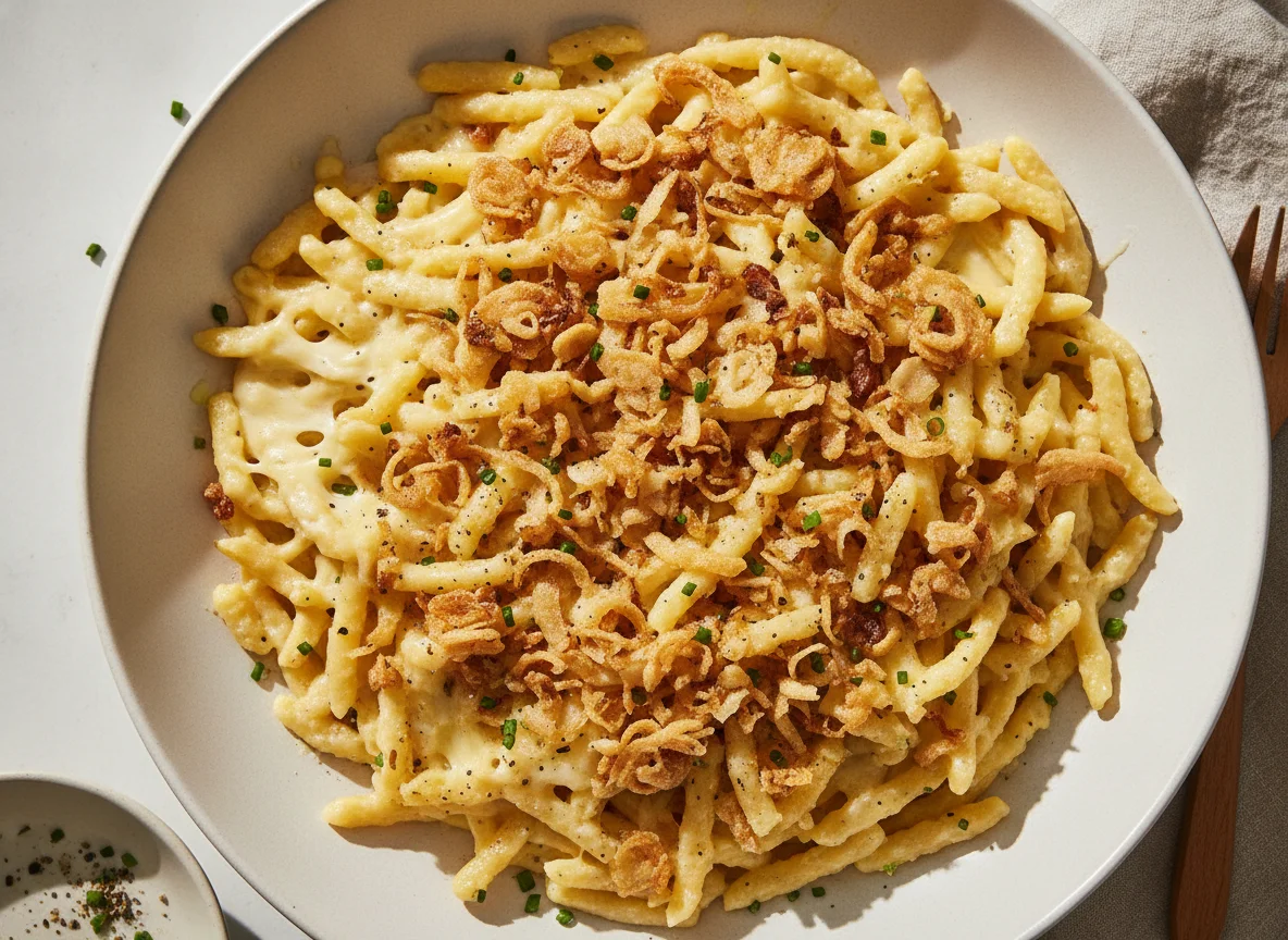 Kässpüätzle mit Röstzwiebeln photo