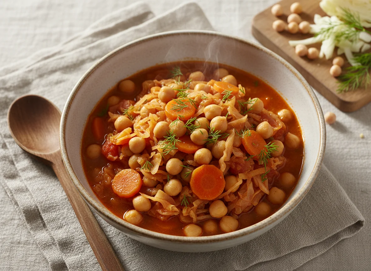 Kichererbsen- und Krauteintopf photo