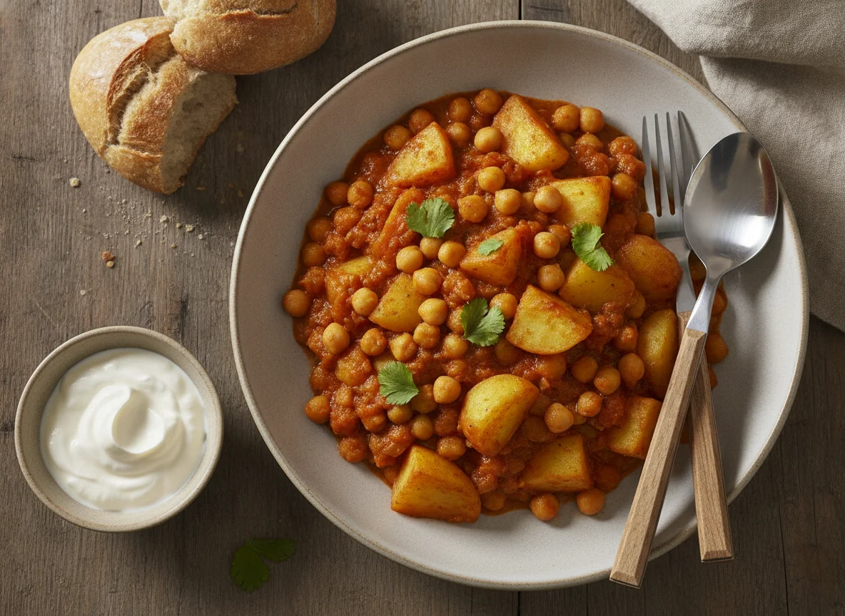 Kichererbsen-Curry mit Kartoffeln photo