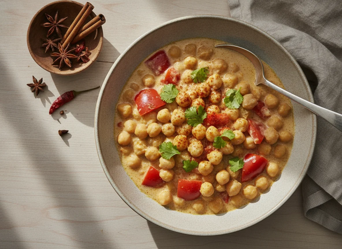 Kichererbsen-Curry mit Kokosmilch photo