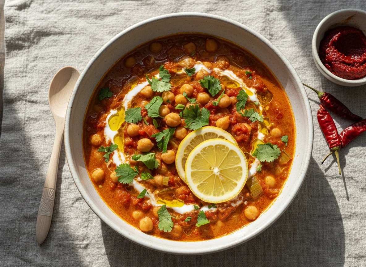 Kichererbseneintopf mit Harissa photo