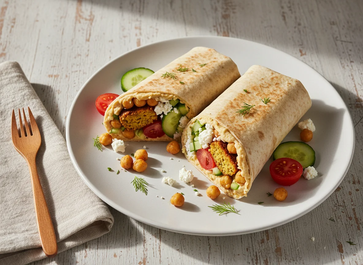 Kichererbsen-Feta-Wrap photo