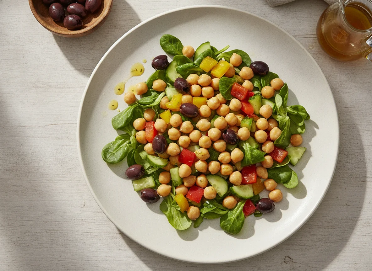 Kichererbsen-Oliven-Salat photo