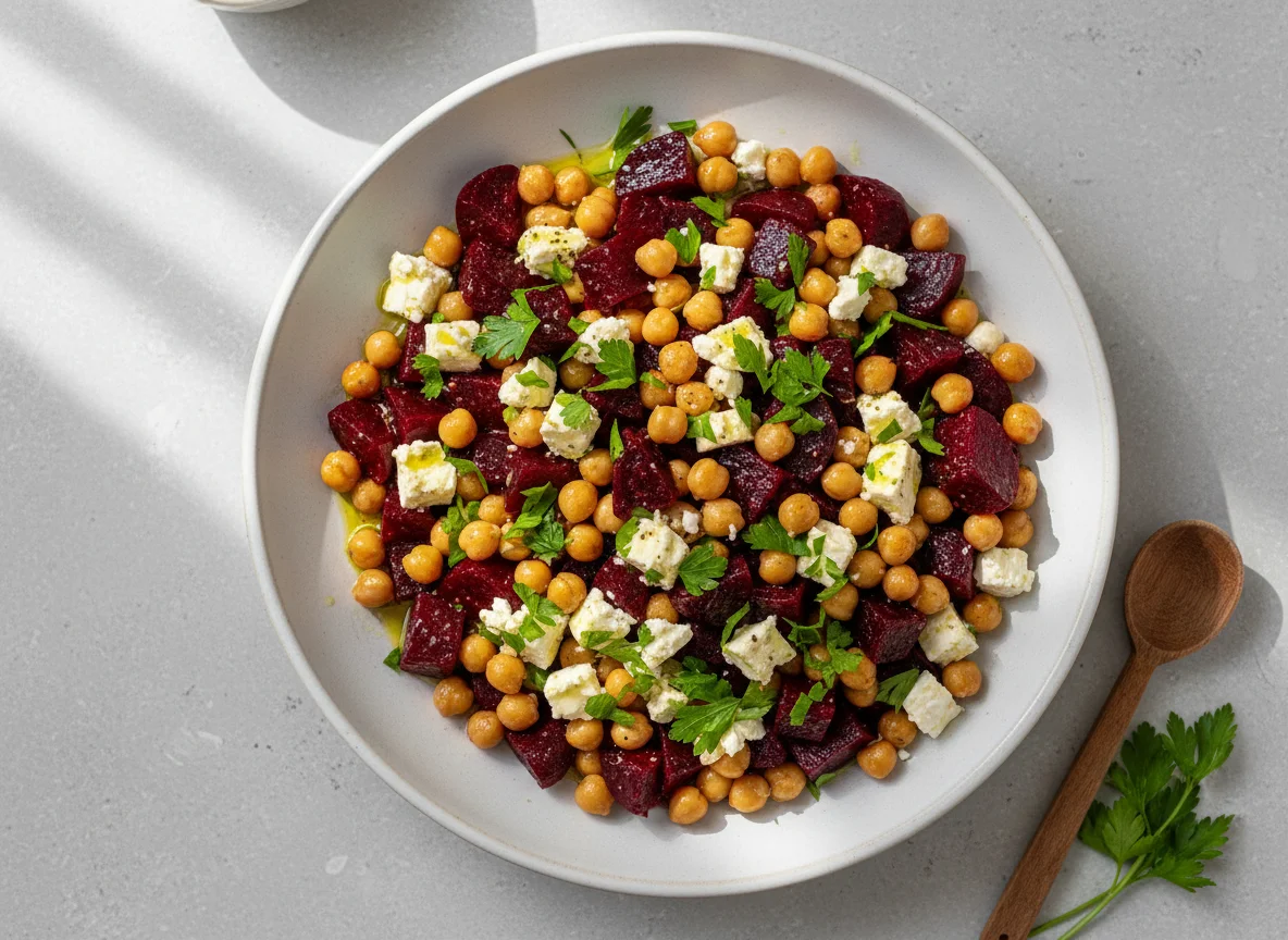 Kichererbsen-Rote-Bete-Salat mit Feta photo