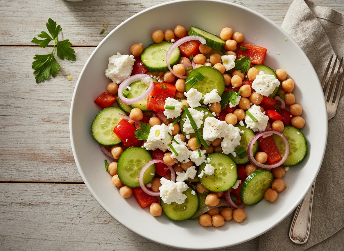 Kichererbsensalat mit Feta photo