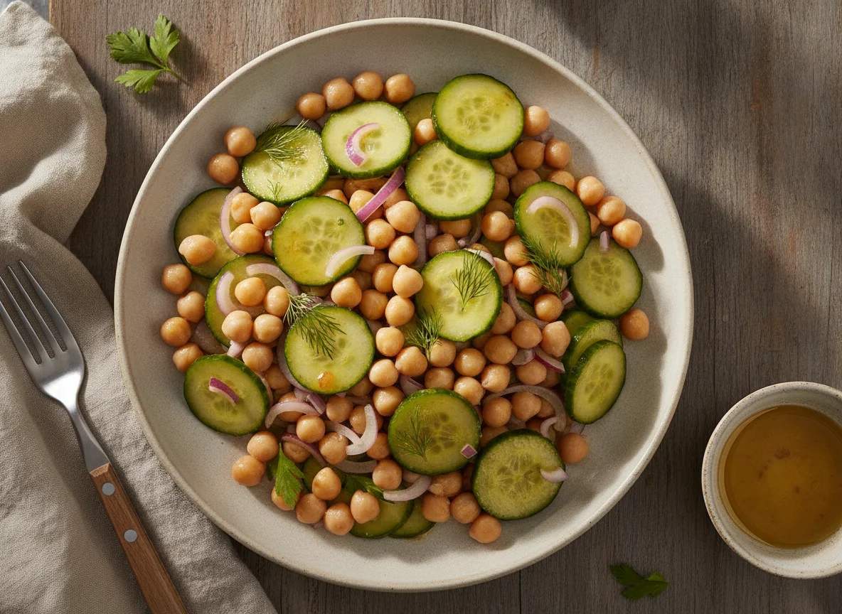 Kichererbsensalat mit Gurken photo
