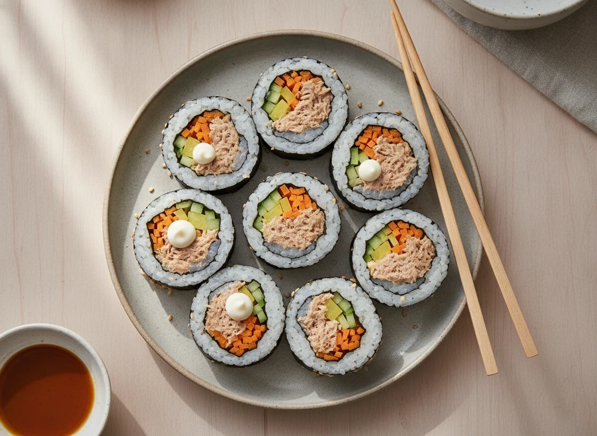 Kimbap mit Thunfisch und Gemüse photo