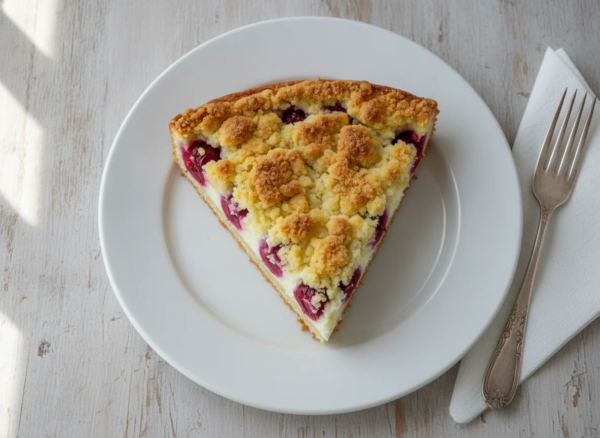 Kirsch-Streuselkuchen mit Quark photo